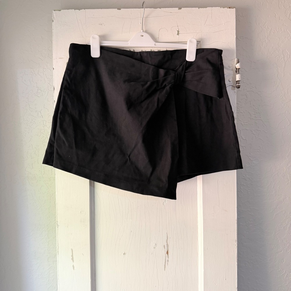 Arula Womens Black Knot Front Wrap Skort Plus Size A JPP5686-AS-A